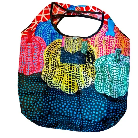 LAST ONE! YAYOI KUSAMA CLASSIC LARGE COLORFUL PUMPKINS SHOPPER BAG - Picture 3 of 7